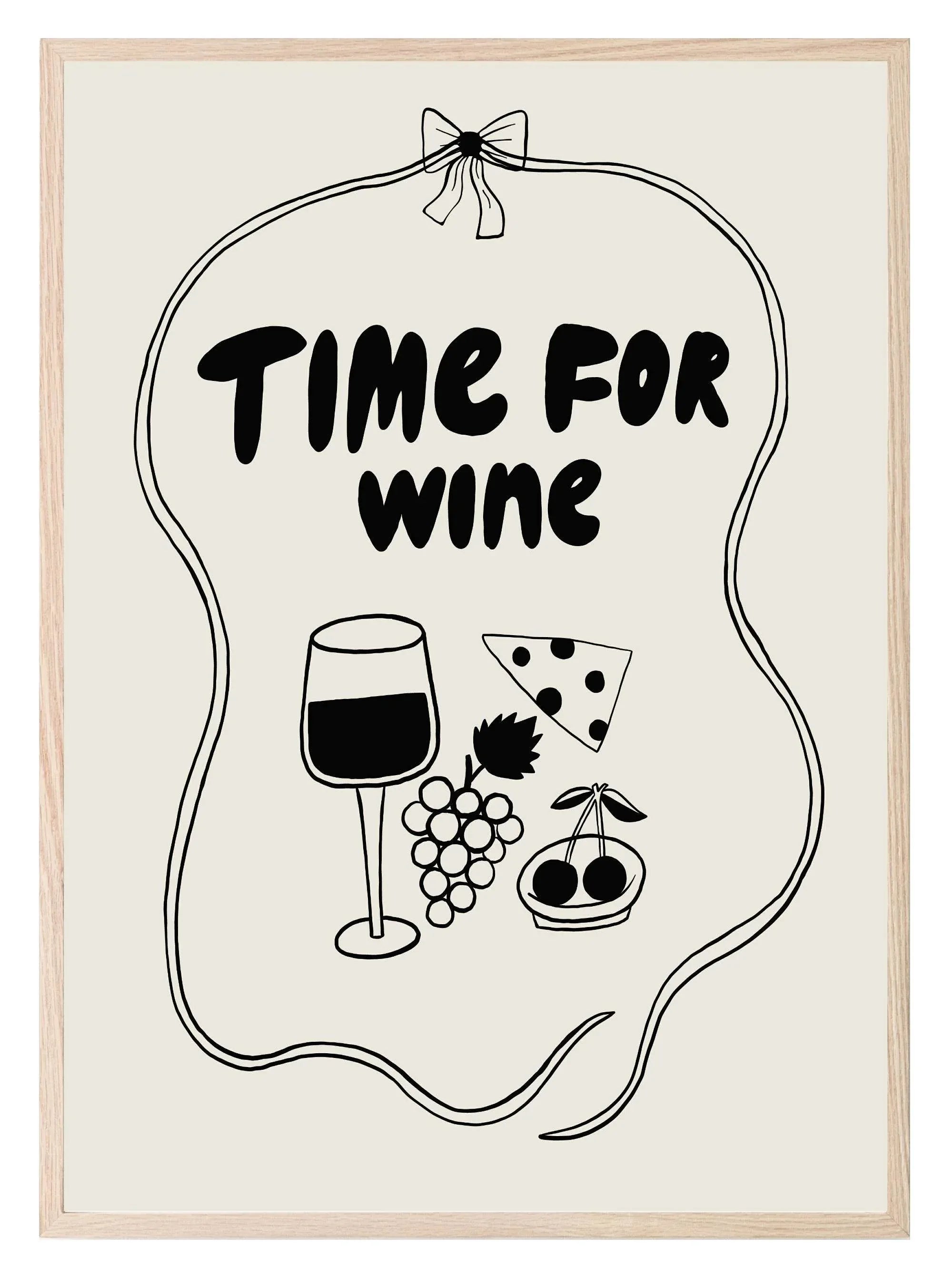 Time For Wine Print | Kitchen Wall Art - Larosier Prints
