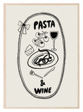 Pasta & Wine Print | Kitchen Wall Art - Larosier Prints