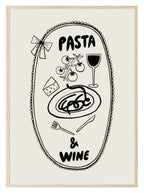 Pasta & Wine Print | Kitchen Wall Art - Larosier Prints