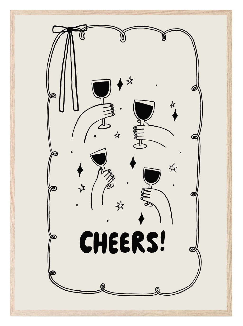 Cheers Print | Fun Kitchen Wall Art - Larosier Prints