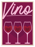 Vino Print | Hearts | Kitchen Wall Art - Larosier Prints