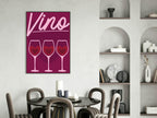 Vino Print | Hearts | Kitchen Wall Art - Larosier Prints