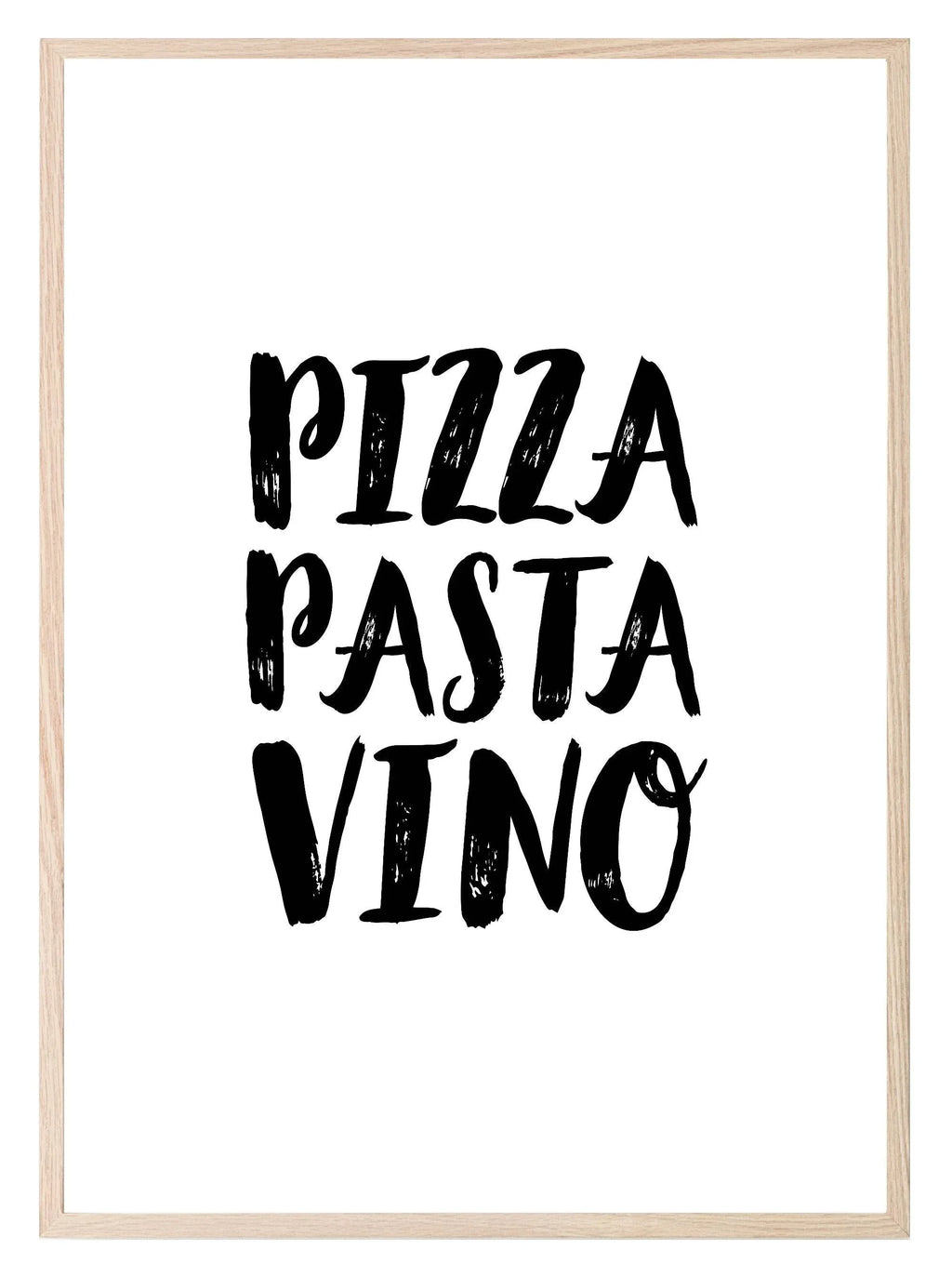 Pizza Pasta Vino Print | Kitchen Wall Art - Larosier Prints