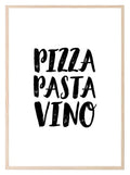 Pizza Pasta Vino Print | Kitchen Wall Art - Larosier Prints