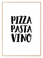 Pizza Pasta Vino Print | Kitchen Wall Art - Larosier Prints