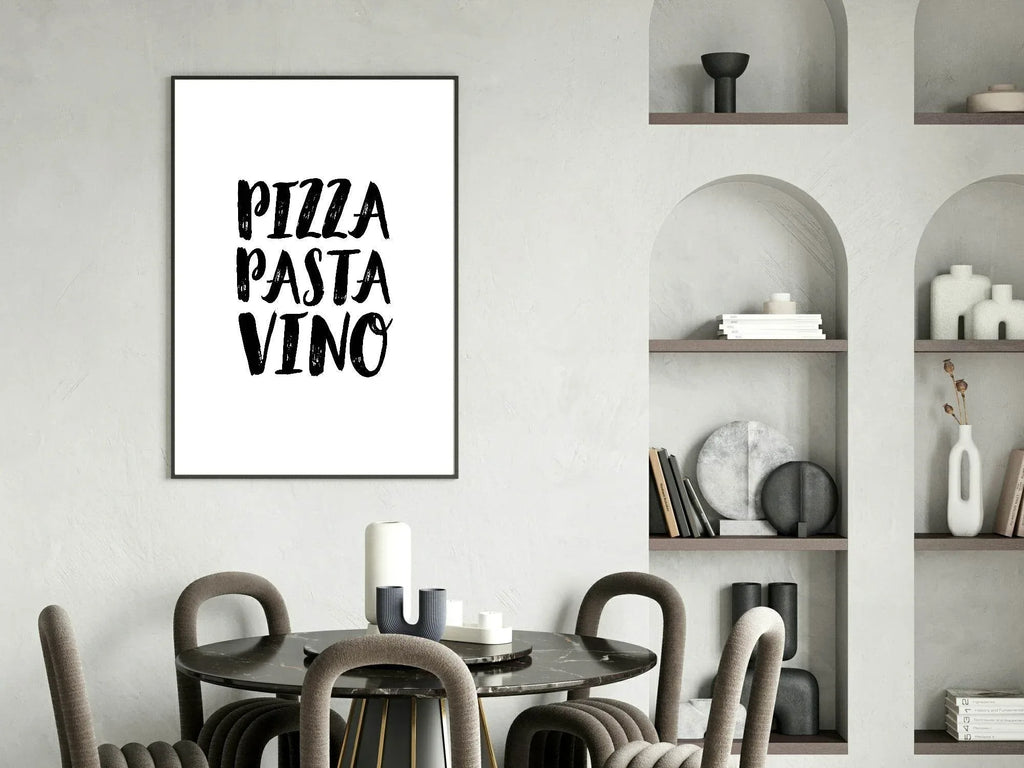 Pizza Pasta Vino Print | Kitchen Wall Art - Larosier Prints