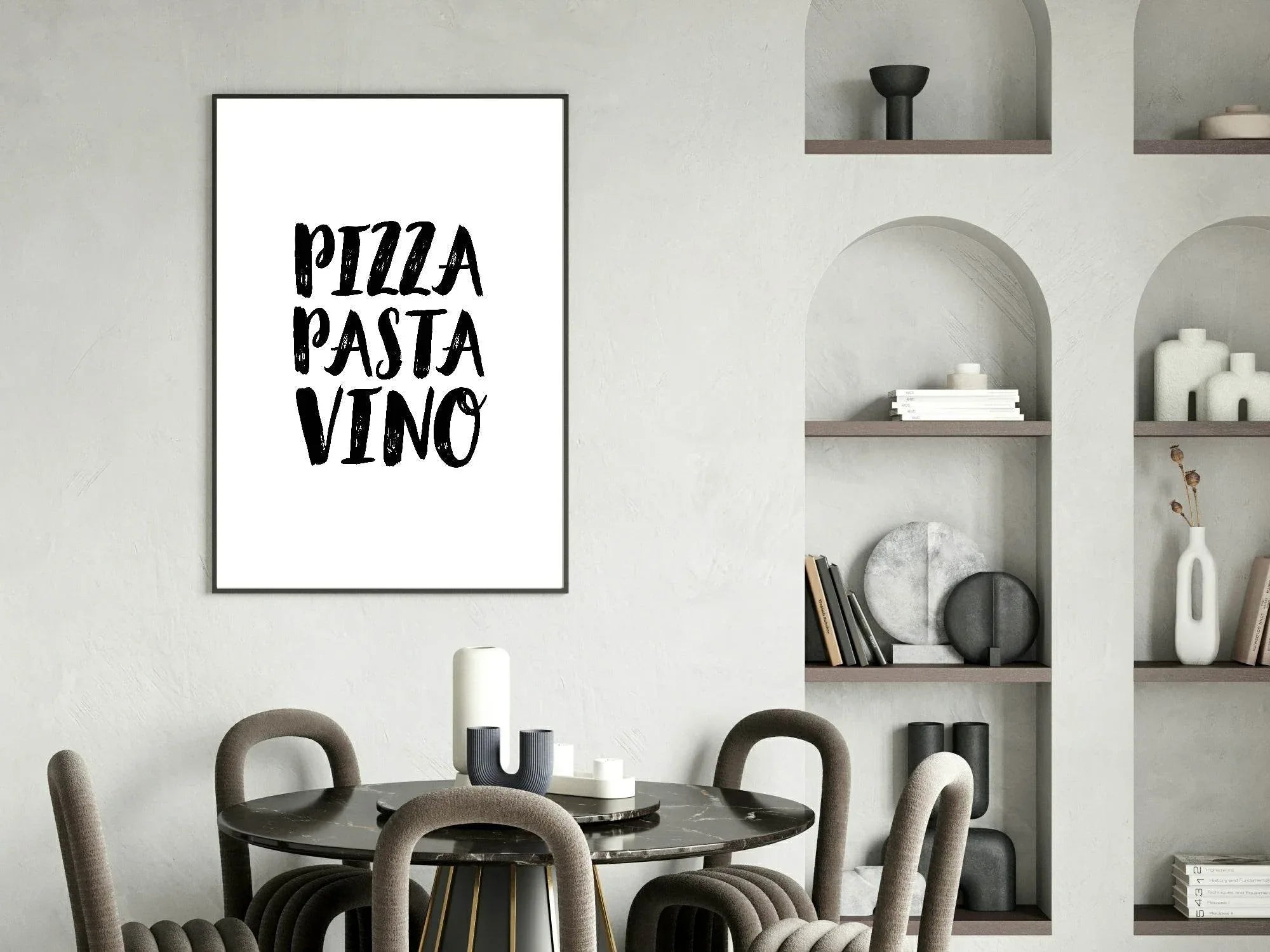 Pizza Pasta Vino Print | Kitchen Wall Art - Larosier Prints