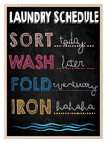 Laundry Schedule Print | Laundry Wall Art - Larosier Prints