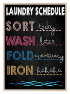 Laundry Schedule Print | Laundry Wall Art - Larosier Prints