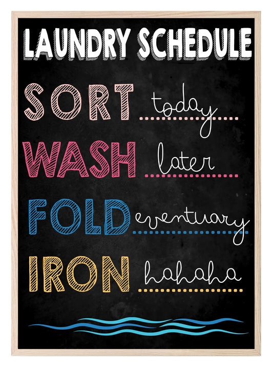 Laundry Schedule Print | Laundry Wall Art