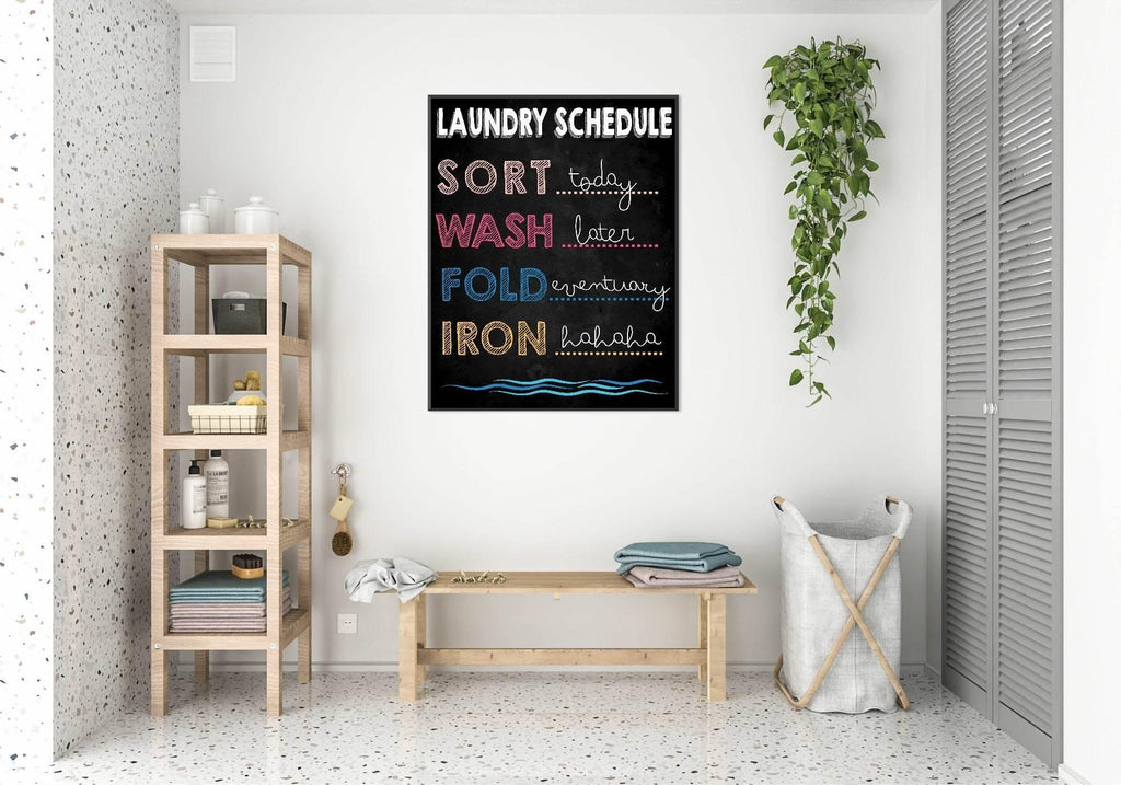 Laundry Schedule Print | Laundry Wall Art - Larosier Prints