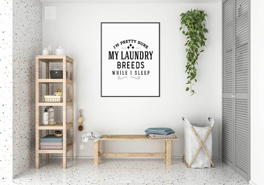 I'm Pretty Sure My Laundry Breeds While I Sleep Print | Laundry Wall Art - Larosier Prints