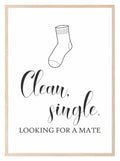Clean, Single Print | Looking For A Mate | Laundry Wall Art - Larosier Prints