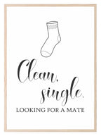 Clean, Single Print | Looking For A Mate | Laundry Wall Art - Larosier Prints