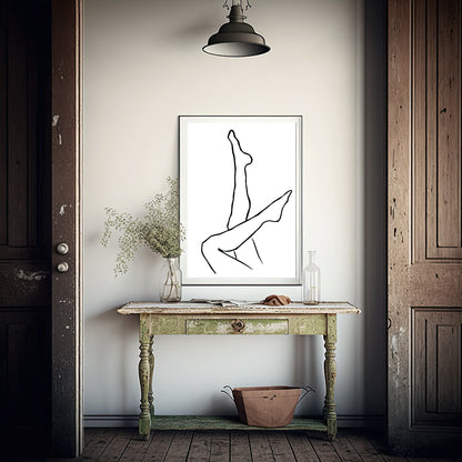 Line Drawing Legs Print | Line Art