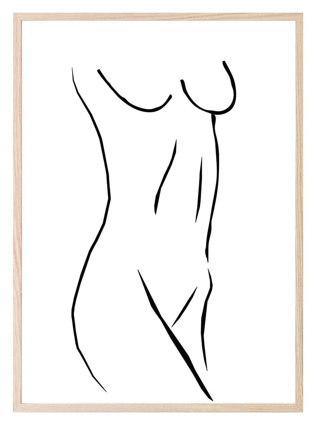 Naked Lady Line Drawing Torso Print | Line Art - Larosier Prints