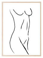 Naked Lady Line Drawing Torso Print | Line Art - Larosier Prints