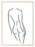 Naked Lady Butt Line Drawing Torso Print | Line Art - Larosier Prints