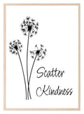 Line Drawing Dandelions Print | Scatter Kindness | Line Art - Larosier Prints