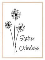 Line Drawing Dandelions Print | Scatter Kindness | Line Art - Larosier Prints