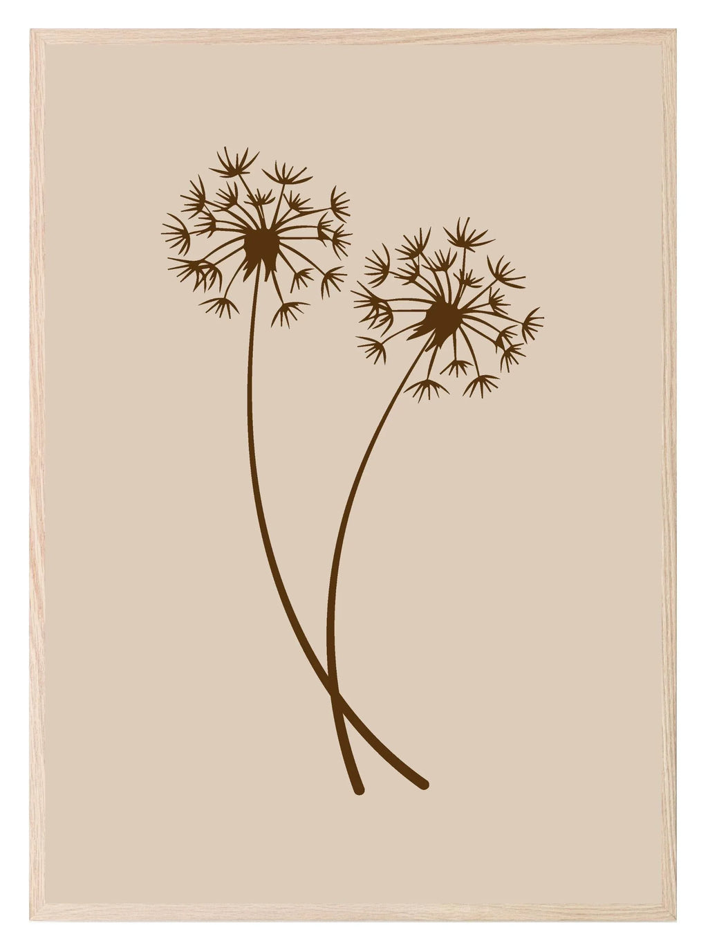 Line Drawing Dandelion Pair Print | Line Art - Larosier Prints