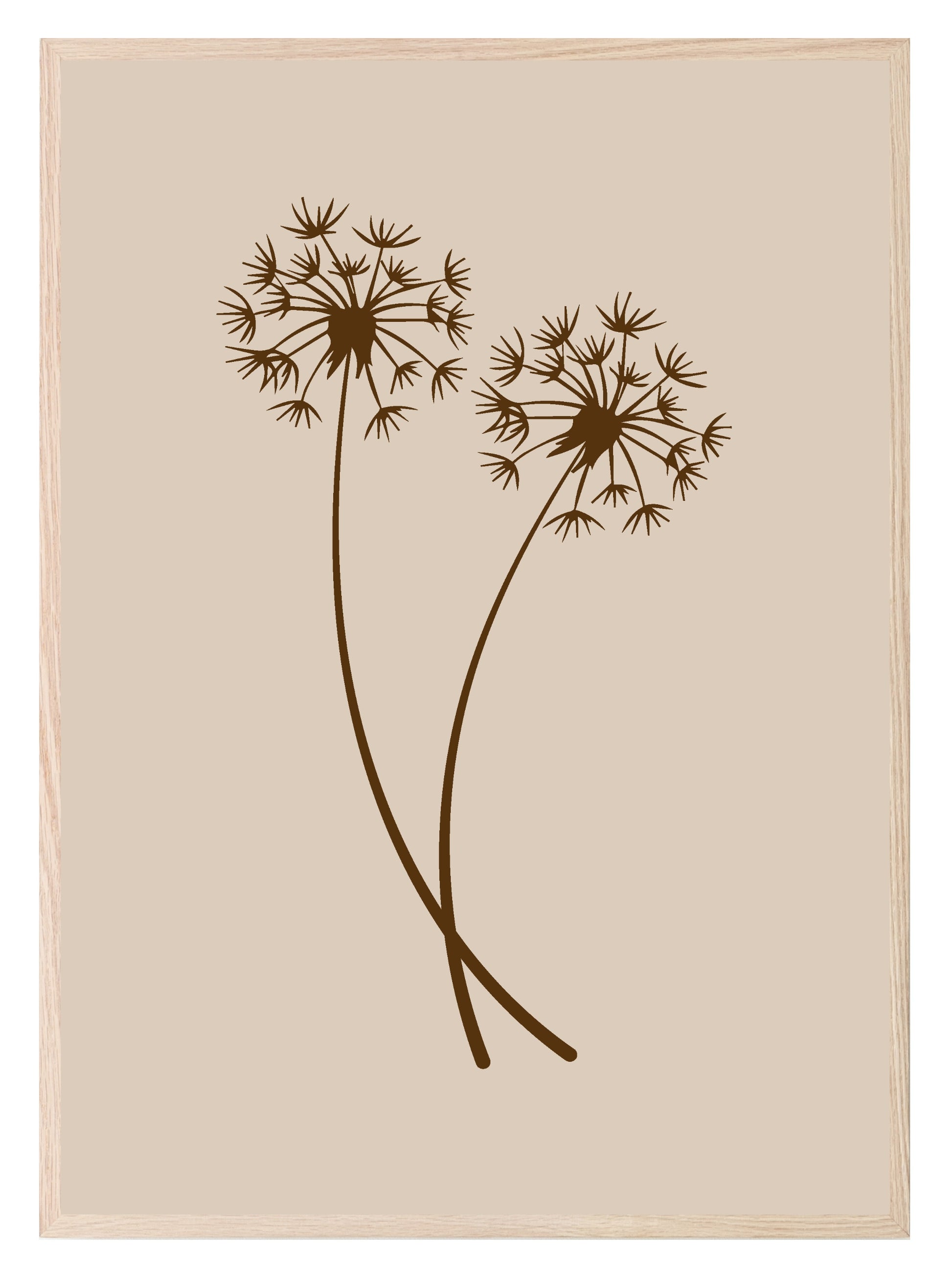 Line Drawing Dandelion Pair Print | Line Art