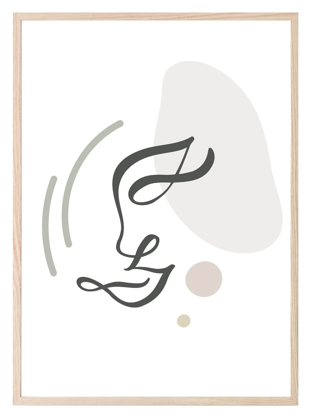Line Drawing Abstract Face Print | Line Art - Larosier Prints
