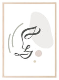 Line Drawing Abstract Face Print | Line Art - Larosier Prints