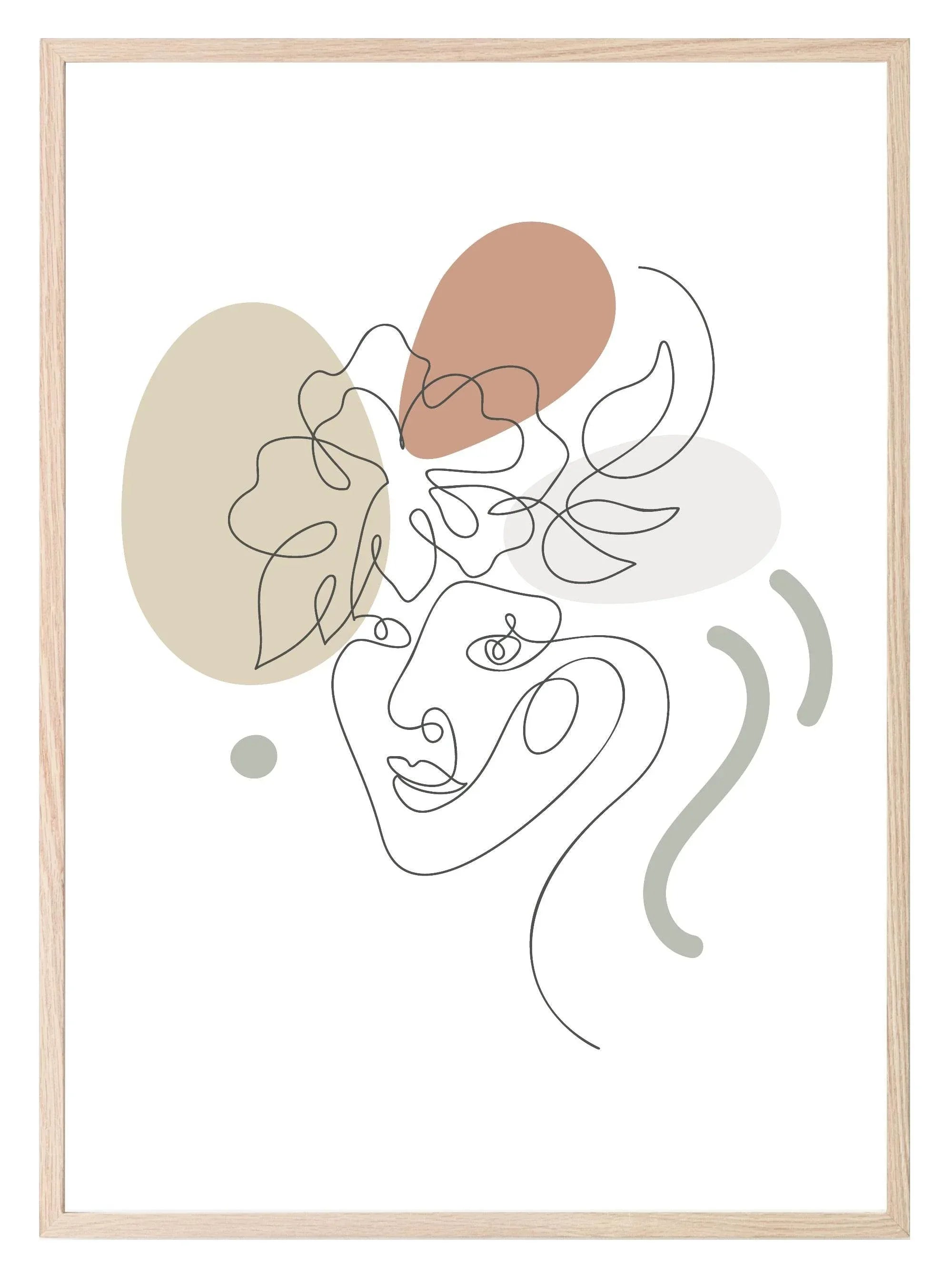 Line Drawing Abstract Face II Print | Line Art - Larosier Prints