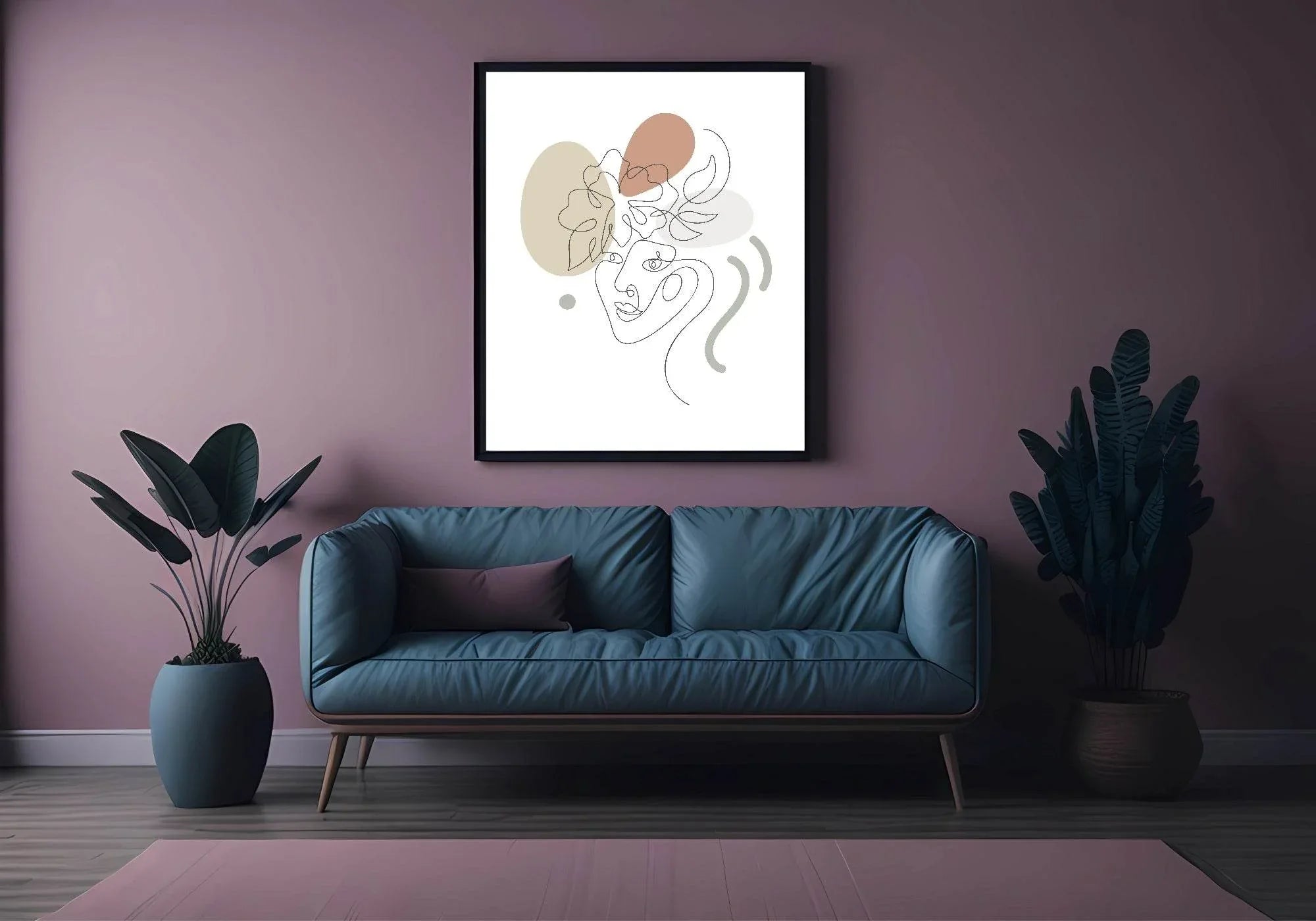Line Drawing Abstract Face II Print | Line Art - Larosier Prints