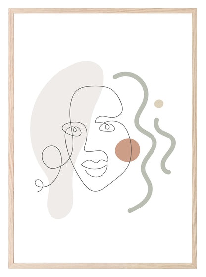 Line Drawing Abstract Face III Print | Line Art