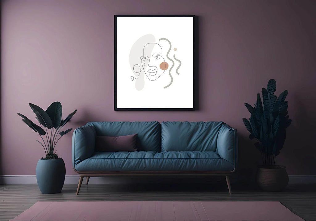 Line Drawing Abstract Face III Print | Line Art - Larosier Prints