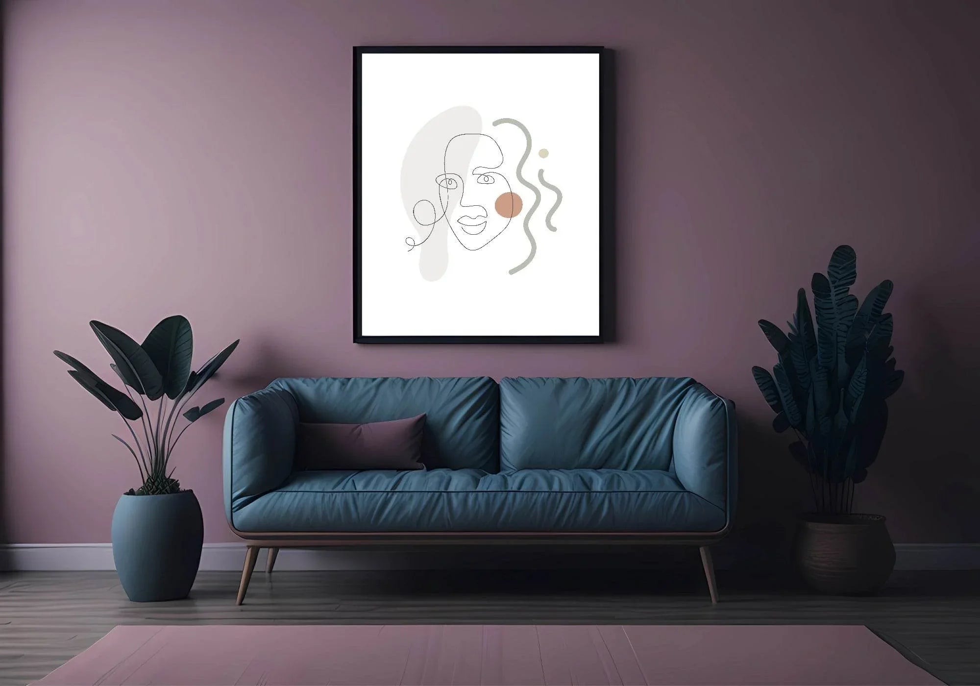 Line Drawing Abstract Face III Print | Line Art - Larosier Prints