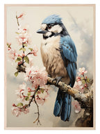 Blue Jay Bird Print | Botanical Wall Art - Larosier Prints