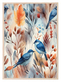 Watercolour Birds Print | Orange | Botanical Wall Art - Larosier Prints