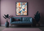Watercolour Birds Print | Orange | Botanical Wall Art - Larosier Prints