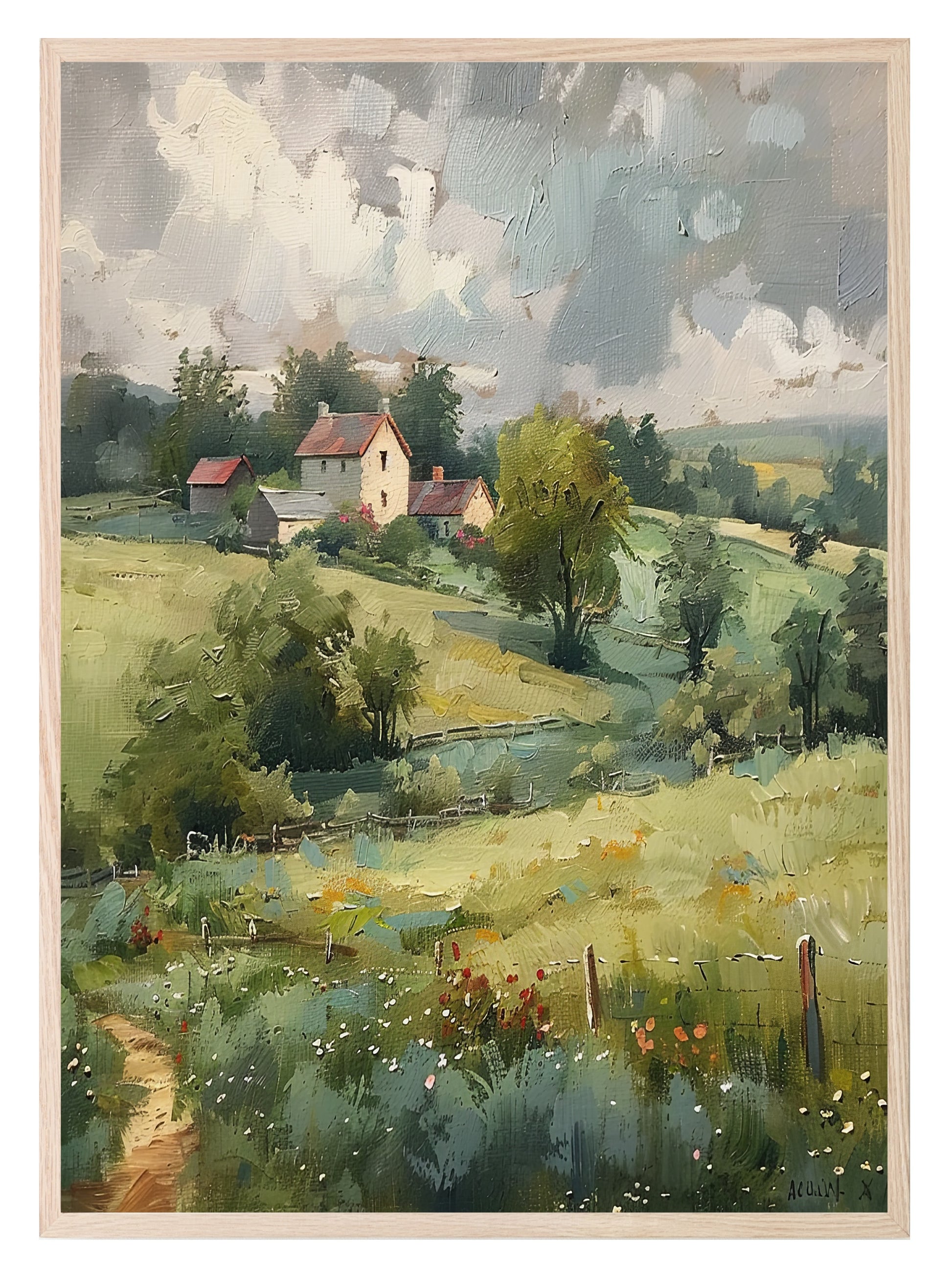 Countryside Print | Oil Painting Wall Art