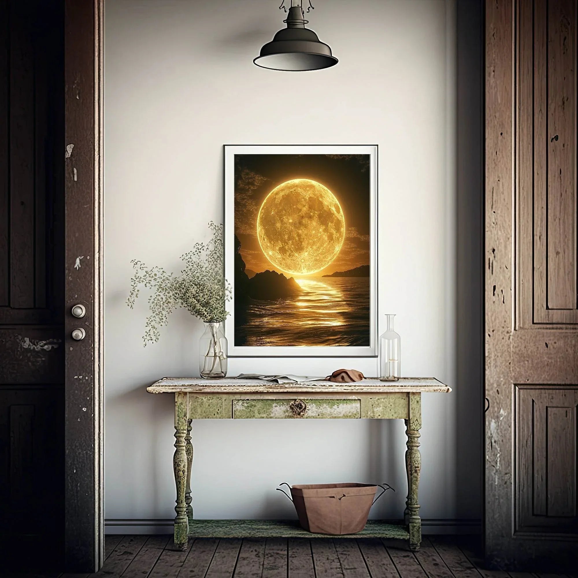 Glowing Moon Print | Celestial Wall Art - Larosier Prints