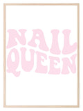 Retro Pink Nail Queen Print | Salon Wall Art - Larosier Prints