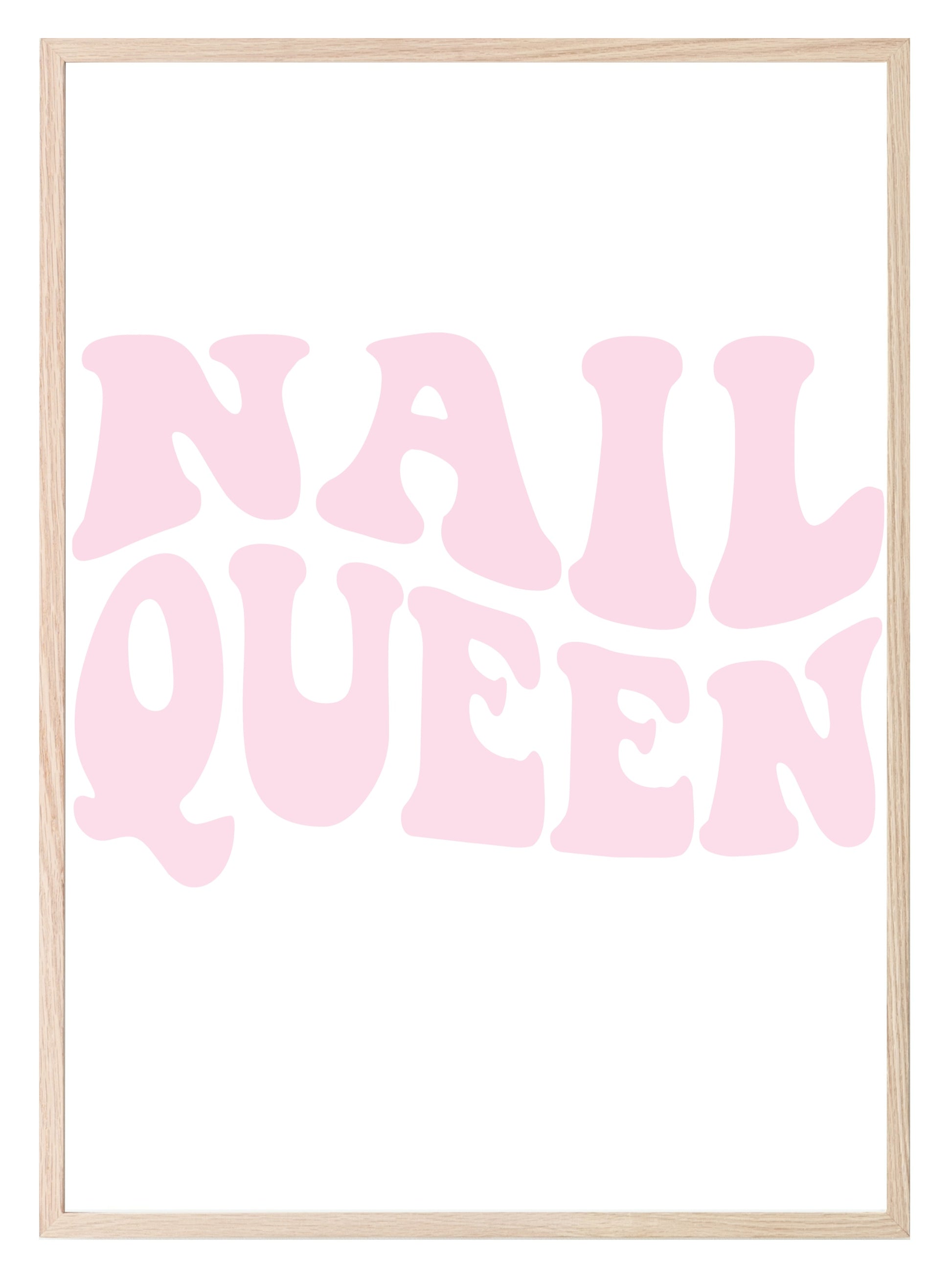 Retro Pink Nail Queen Print | Salon Wall Art