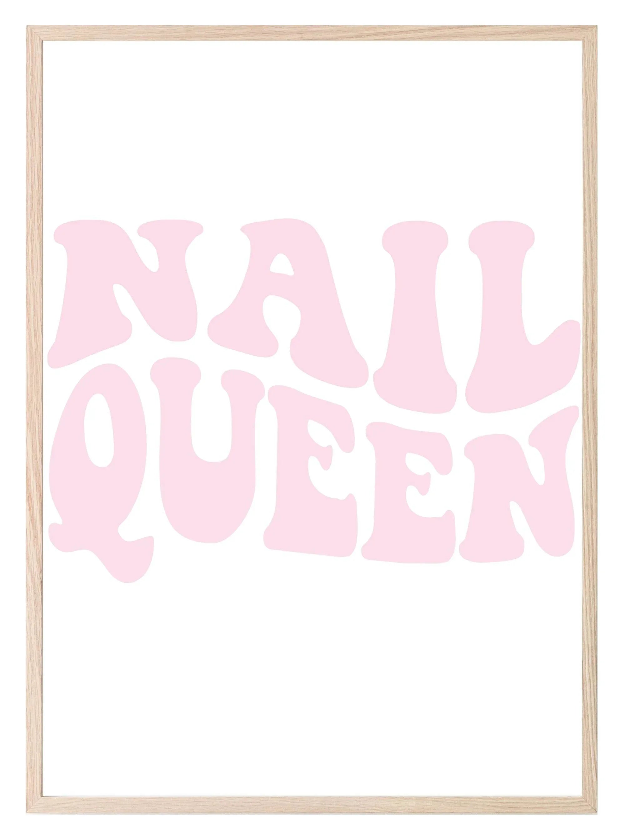 Retro Pink Nail Queen Print | Salon Wall Art - Larosier Prints