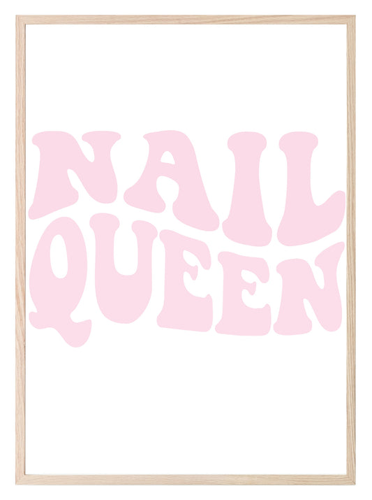 Retro Pink Nail Queen Print | Salon Wall Art