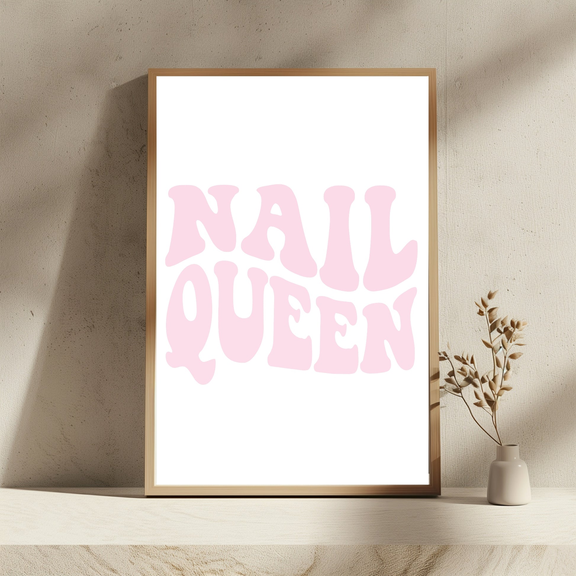 Retro Pink Nail Queen Print | Salon Wall Art