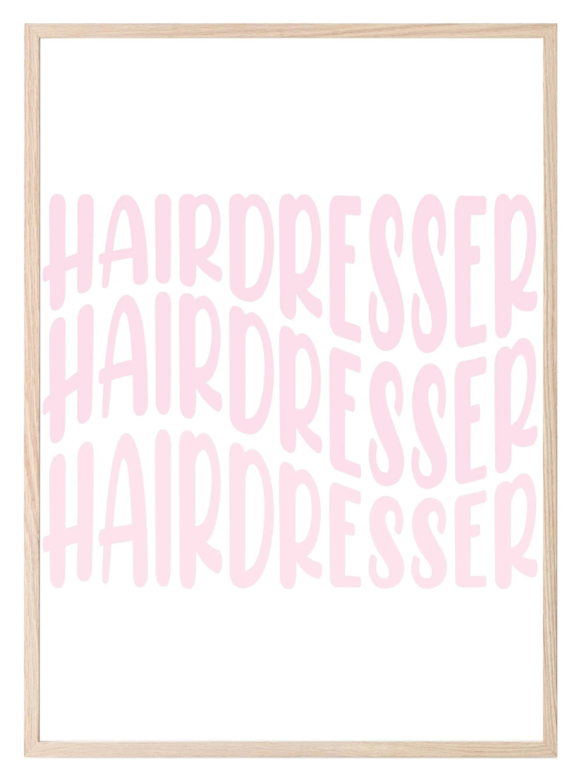 Retro Pink Hairdresser Print | Salon Wall Art - Larosier Prints