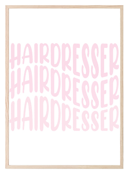 Retro Pink Hairdresser Print | Salon Wall Art