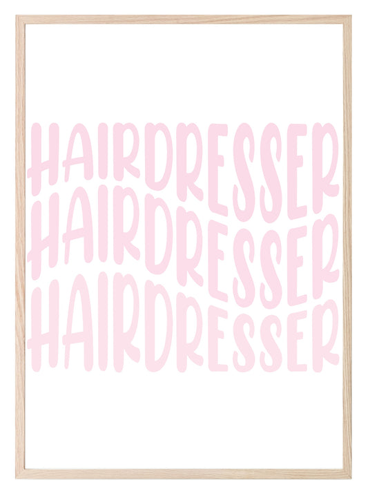 Retro Pink Hairdresser Print | Salon Wall Art