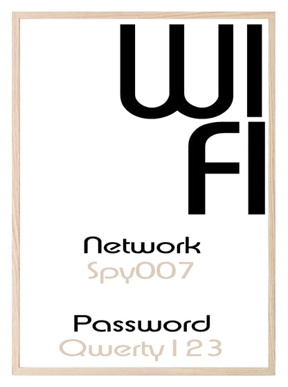 Personalised Wi-Fi Details Print | Salon Wall Art Black