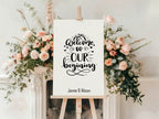 Personalised Name Welcome To Our Beginning Print | Wedding Wall Art - Larosier Prints
