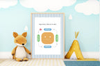Pastel Stripe Square Breathing Emotional Support Tool Wall Art Poster | Blue, Pink or Mint Green - Larosier Prints