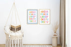 Blue & White Heart Alphabet Poster | Educational Wall Art - Larosier Prints